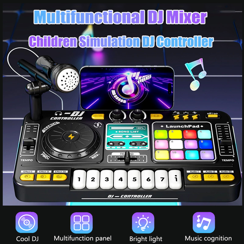 Audio Music Maker - Mezclador de DJ multifuncional para niños,
