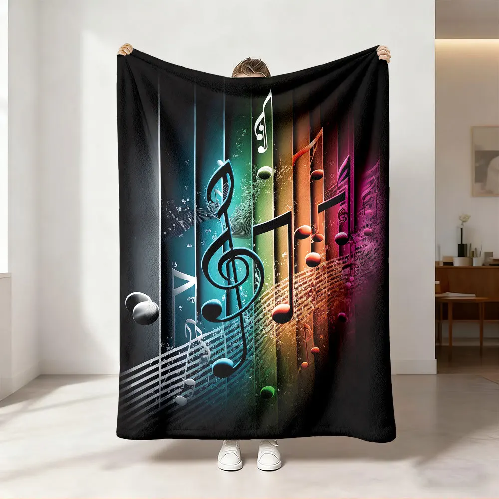 Audio To Music Sheet - Manta Decorativa Vibrante con Notas Musicales