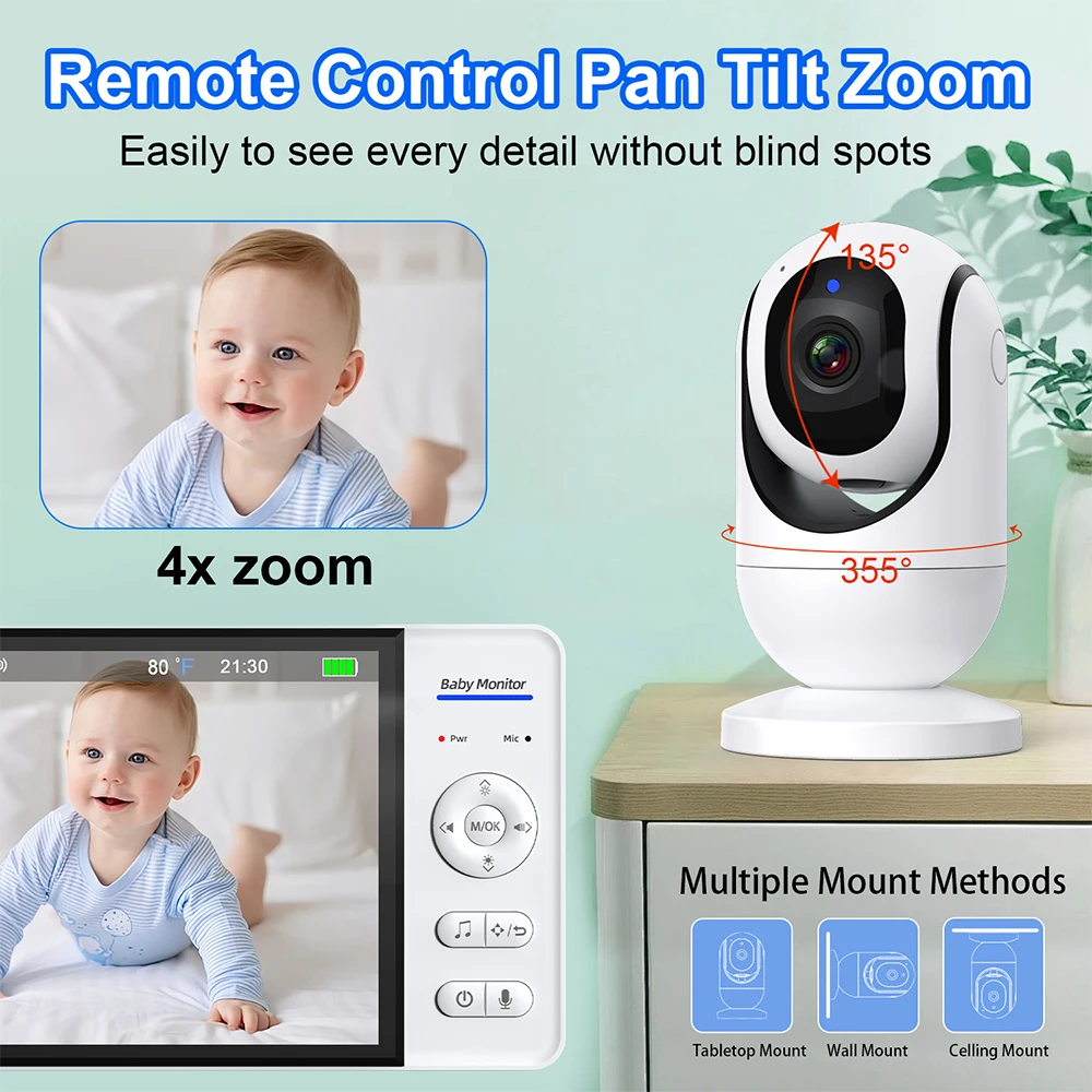 Monitor de bebé sin WiFi de 7  - Audio Music Videos reseña y precio