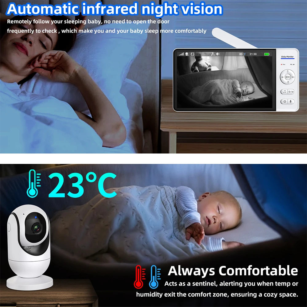Monitor de bebé sin WiFi de 7  - Audio Music Videos reseña y precio