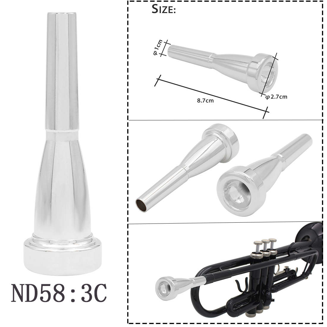 Boquilla de trompeta de instru - Trombone Mouthpiece reseña y precio